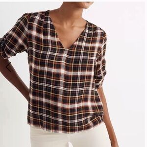 Madewell Plaid Flannel Top S